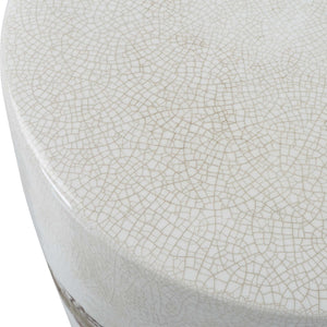   Modern European furniture - White Crackle Ceramic Garden Stool - www.oroa.com | Oroa.com