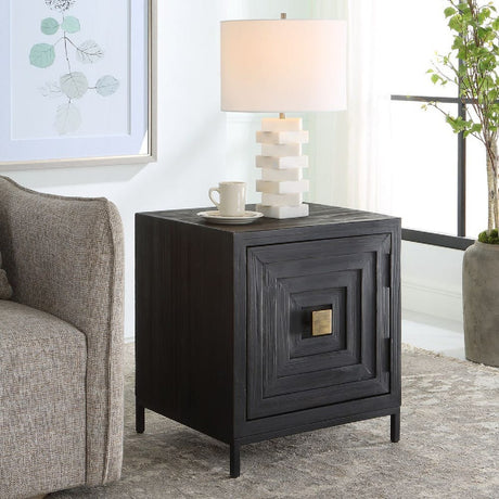   Modern European furniture - Black Wooden 1-Door Accent Cabinet - www.oroa.com | Oroa.com