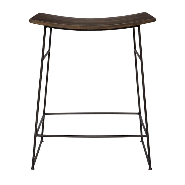 Modern European furniture - Solid Mango Scooped Counter Stool - www.oroa.com