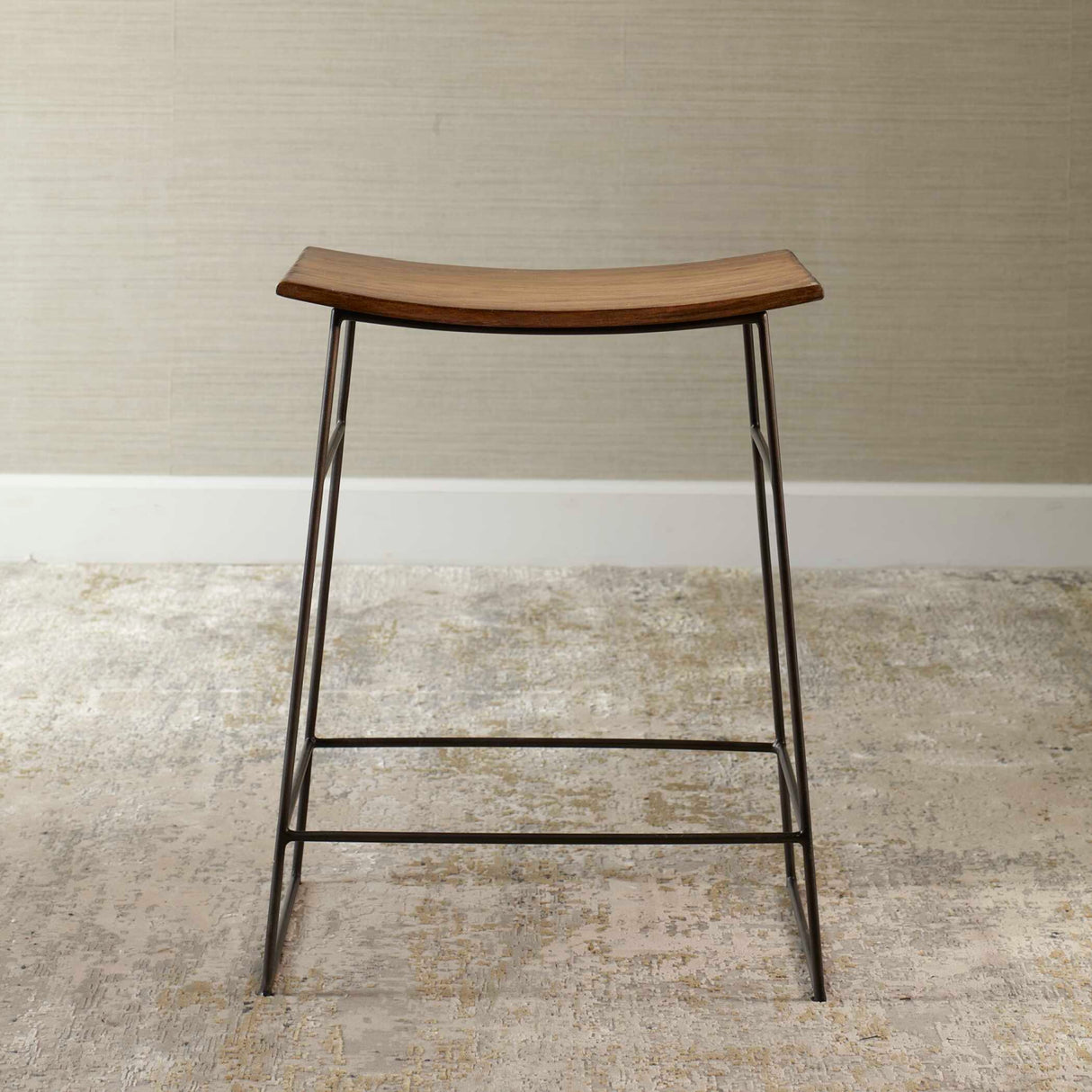   Modern European furniture - Solid Mango Scooped Counter Stool - www.oroa.com | Oroa.com