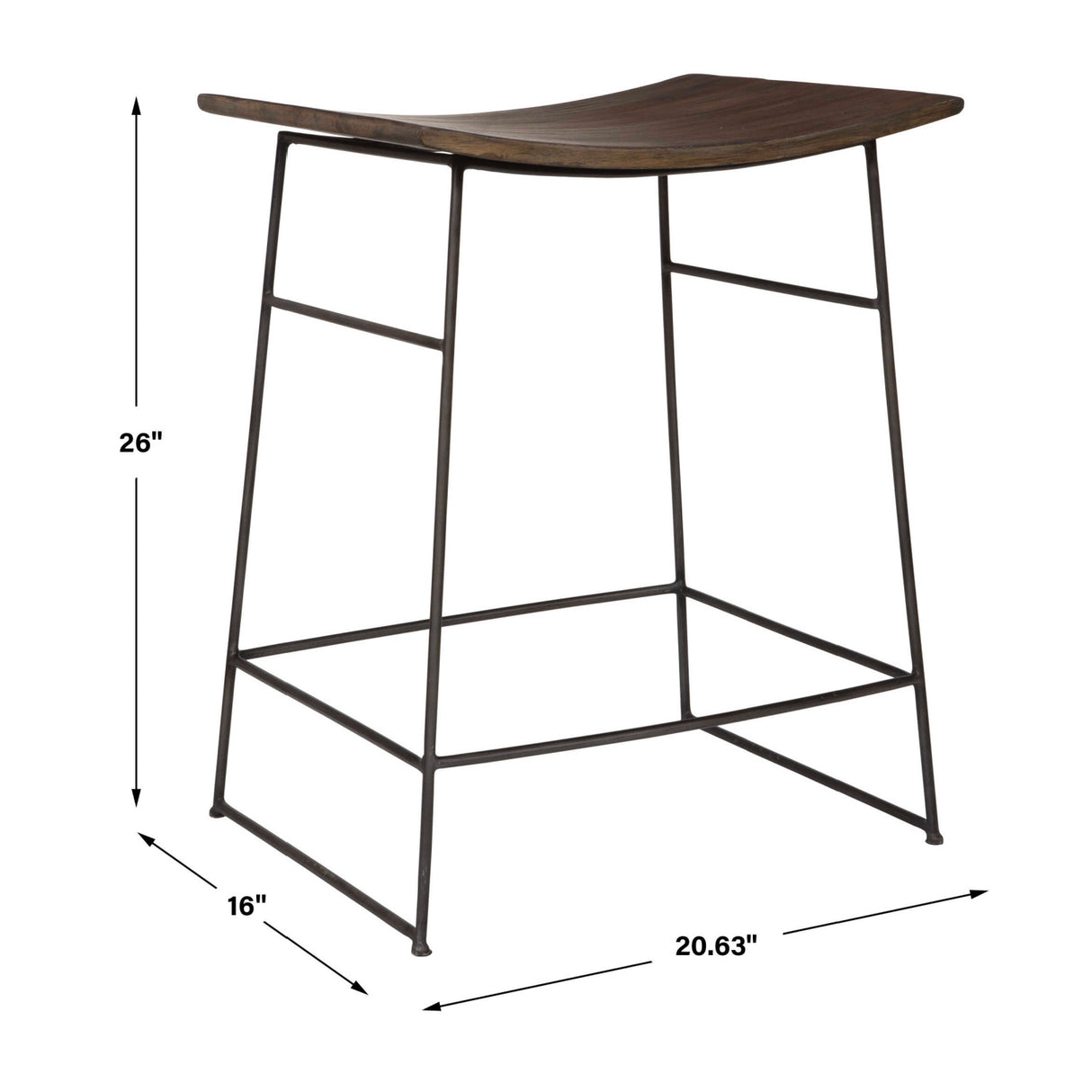   Modern European furniture - Solid Mango Scooped Counter Stool - www.oroa.com | Oroa.com