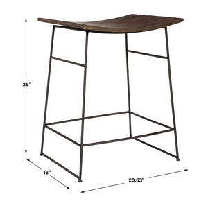   Modern European furniture - Solid Mango Scooped Counter Stool - www.oroa.com | Oroa.com