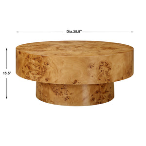   Poplar Burl Round Coffee Table | Oroa.com