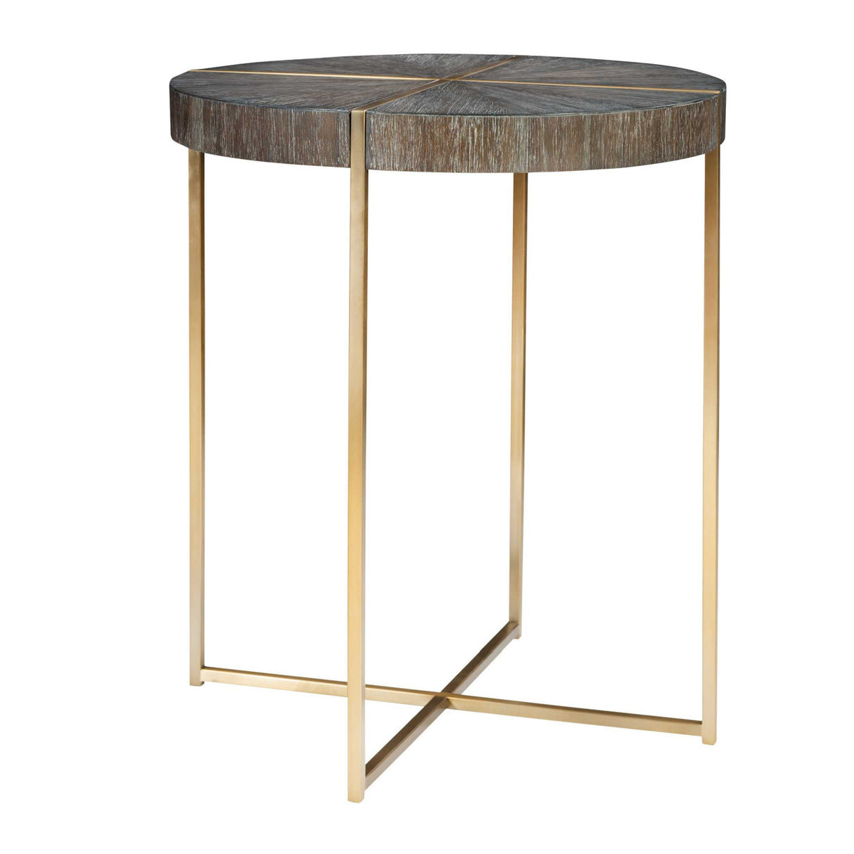   Round Acacia Veneer Accent Table | Oroa.com