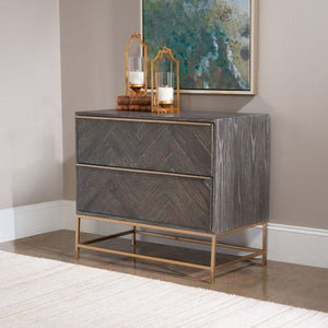   Modern European furniture - Oak Herringbone 2-Drawer Chest  - www.oroa.com | Oroa.com