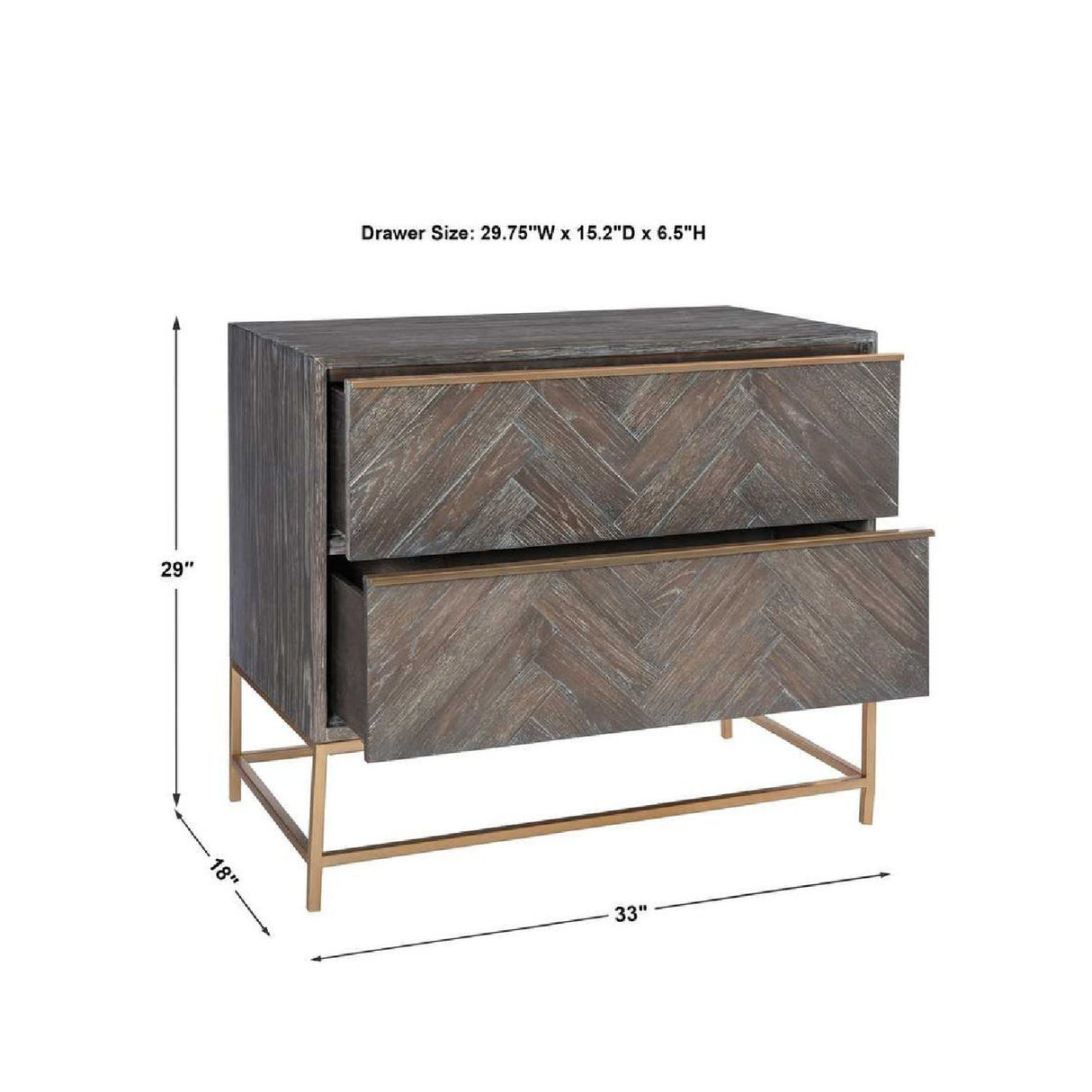   Modern European furniture - Oak Herringbone 2-Drawer Chest  - www.oroa.com | Oroa.com