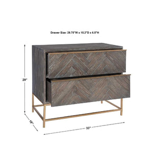   Modern European furniture - Oak Herringbone 2-Drawer Chest  - www.oroa.com | Oroa.com
