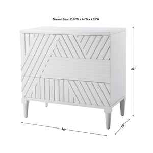   Geometric Carved 3-Drawer Chest | Oroa.com
