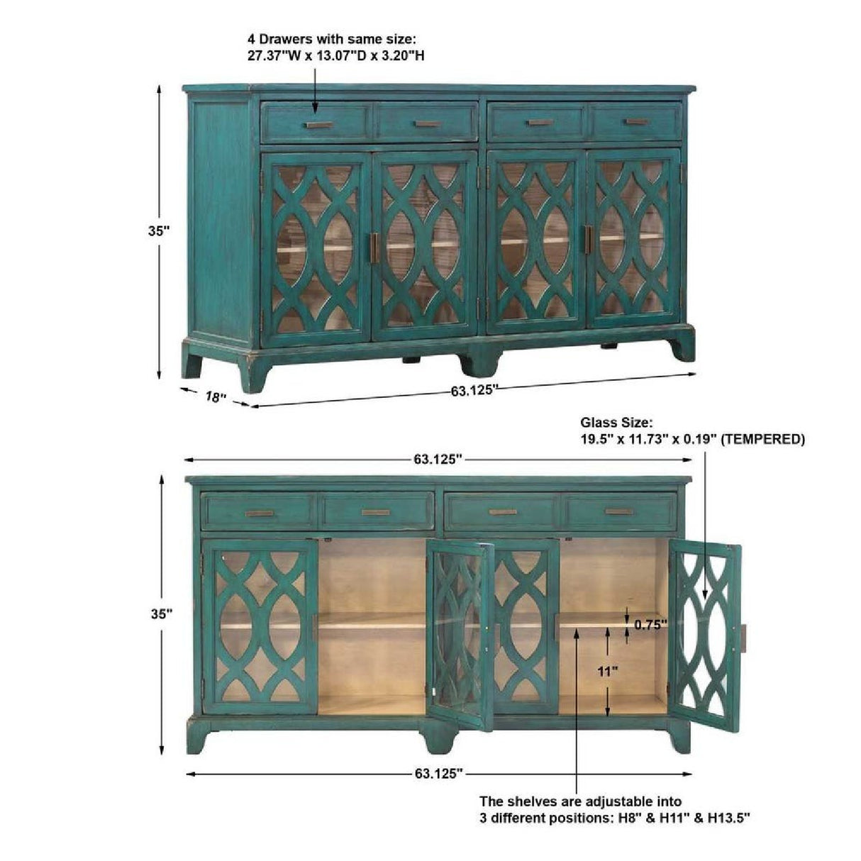   Modern European furniture - Green Wooden Cutouts Credenza - www.oroa.com | Oroa.com