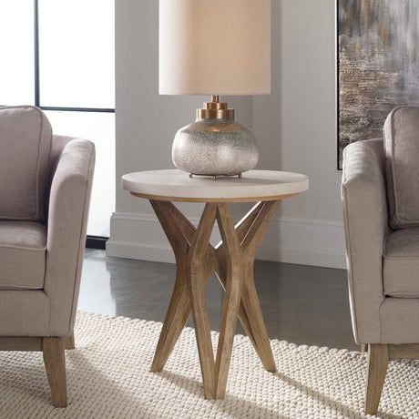   Modern European furniture - White Limestone Round Side Table - www.oroa.com | Oroa.com