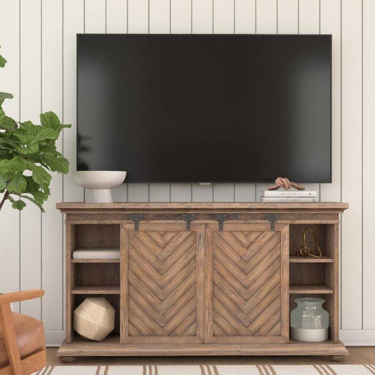   Modern European furniture - Wooden Chevron Media Console - www.oroa.com | Oroa.com