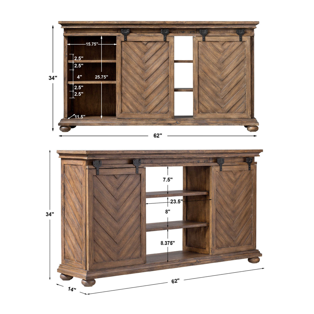   Modern European furniture - Wooden Chevron Media Console - www.oroa.com | Oroa.com