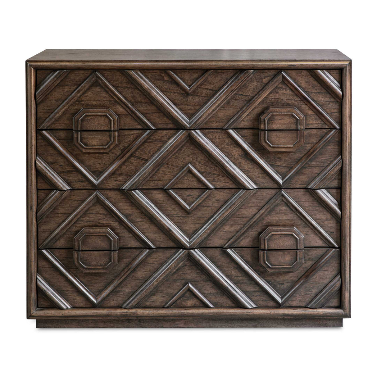   Modern European furniture - Geometric Carved 4-Drawer Chest - www.oroa.com | Oroa.com