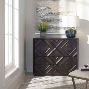   Modern European furniture - Geometric Carved 4-Drawer Chest - www.oroa.com | Oroa.com