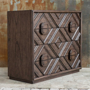   Modern European furniture - Geometric Carved 4-Drawer Chest - www.oroa.com | Oroa.com
