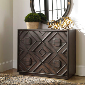   Modern European furniture - Geometric Carved 4-Drawer Chest - www.oroa.com | Oroa.com