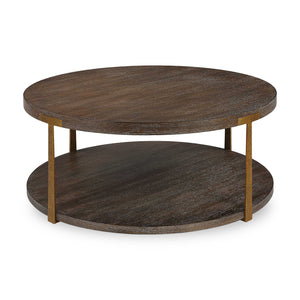   Brown Oak Round Coffee Table | Oroa.com