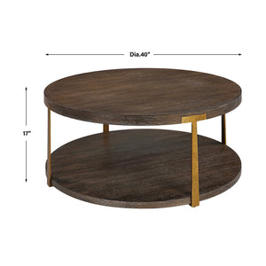   Brown Oak Round Coffee Table | Oroa.com