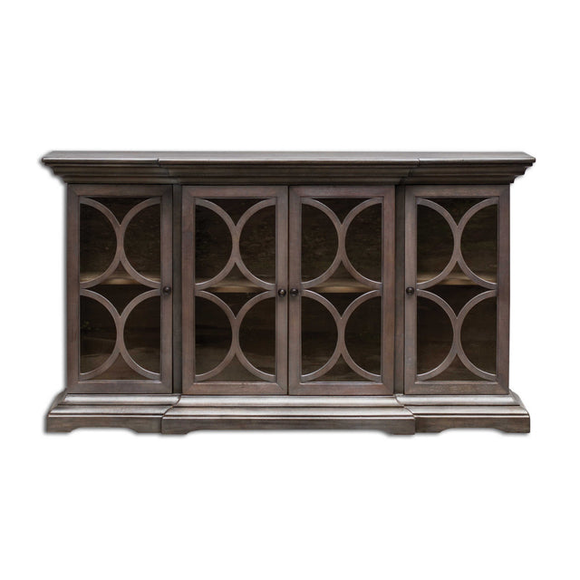 Modern European furniture - Open-Carved 4-Door Wooden Cabinet - www.oroa.com