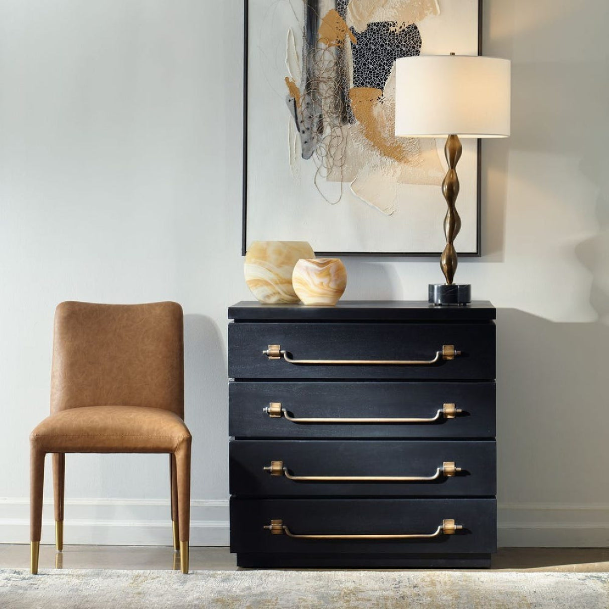   Modern European furniture - Black Mahogany 4-Drawer Accent Chest - www.oroa.com | Oroa.com