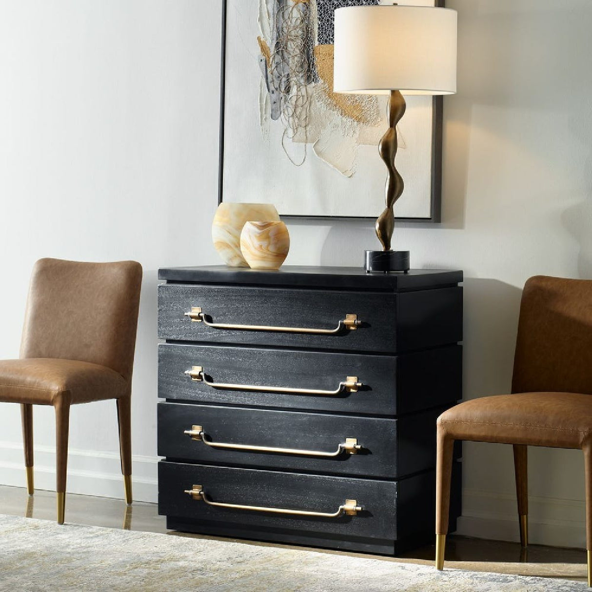   Modern European furniture - Black Mahogany 4-Drawer Accent Chest - www.oroa.com | Oroa.com
