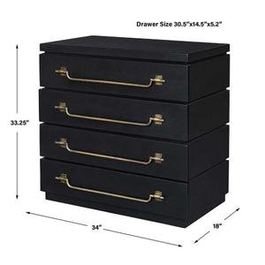   Modern European furniture - Black Mahogany 4-Drawer Accent Chest - www.oroa.com | Oroa.com