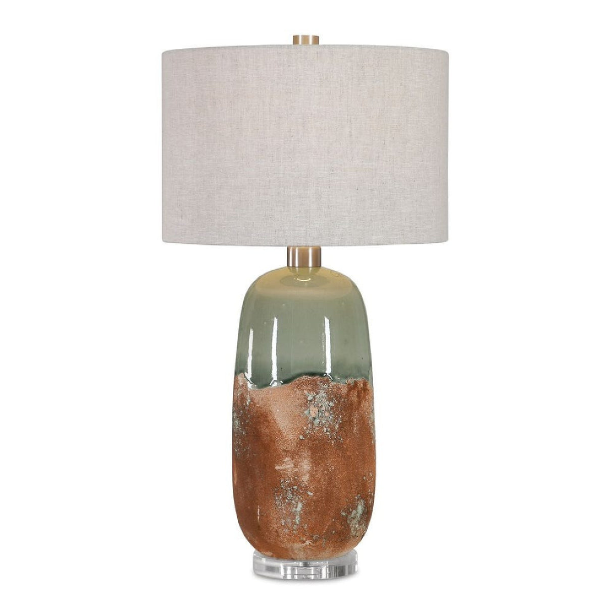   Modern European furniture - Terracotta & Green Ceramic Table Lamp - www.oroa.com | Oroa.com