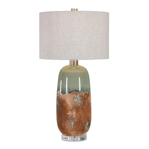   Modern European furniture - Terracotta & Green Ceramic Table Lamp - www.oroa.com | Oroa.com
