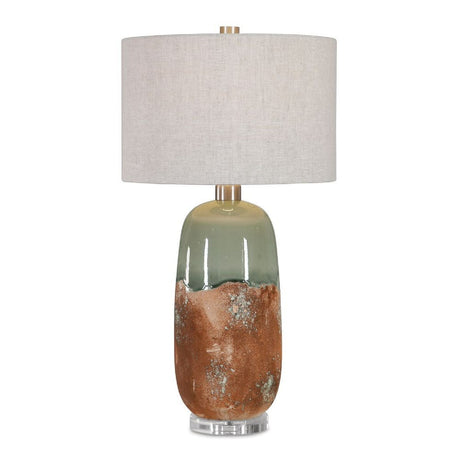   Modern European furniture - Terracotta & Green Ceramic Table Lamp - www.oroa.com | Oroa.com