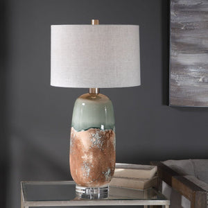   Modern European furniture - Terracotta & Green Ceramic Table Lamp - www.oroa.com | Oroa.com