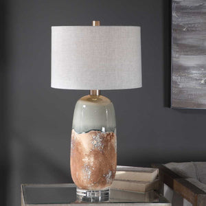   Modern European furniture - Terracotta & Green Ceramic Table Lamp - www.oroa.com | Oroa.com