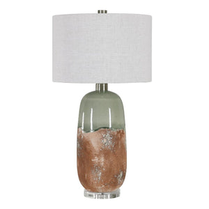   Modern European furniture - Terracotta & Green Ceramic Table Lamp - www.oroa.com | Oroa.com