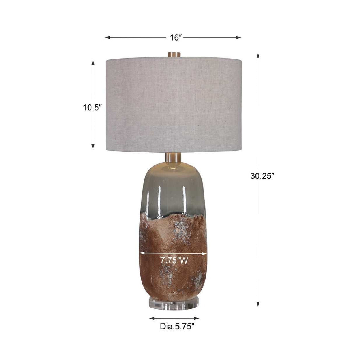   Modern European furniture - Terracotta & Green Ceramic Table Lamp - www.oroa.com | Oroa.com