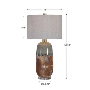   Modern European furniture - Terracotta & Green Ceramic Table Lamp - www.oroa.com | Oroa.com