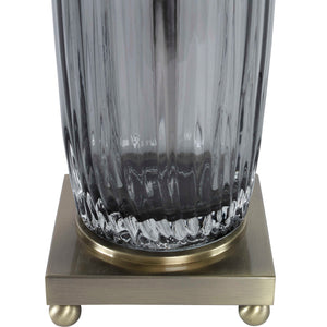   Pleated Gray Glass Table Lamp | Oroa.com