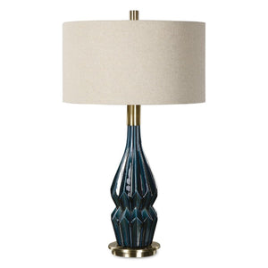   Blue Faceted Ceramic Table Lamp | Oroa.com