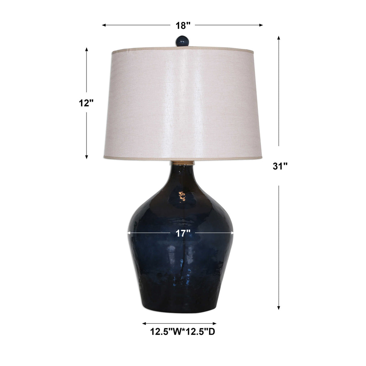  Hammered Blue Glass Table Lamp | Oroa.com