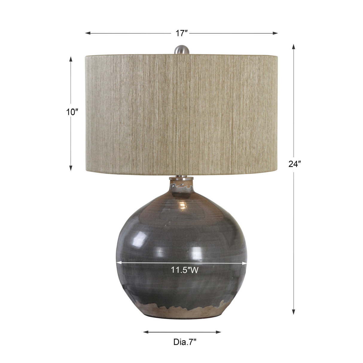   Gray Rounded Ceramic Table Lamp | Oroa.com
