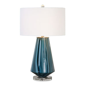   Teal Gray Glass Table Lamp | Oroa.com