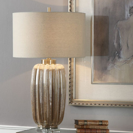   Fluted Pearlescent Ceramic Table Lamp | Oroa.com