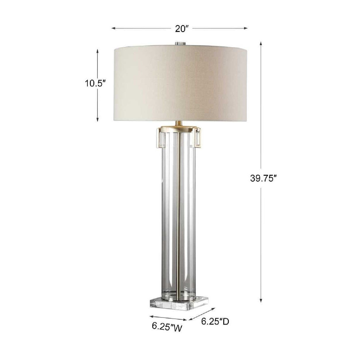  Clear Cylindrical Table Lamp | Oroa.com