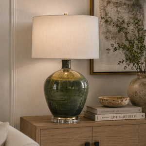   Modern European furniture - Green Glazed Ceramic Table Lamp - www.oroa.com | Oroa.com