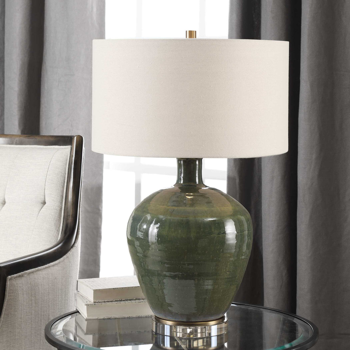   Modern European furniture - Green Glazed Ceramic Table Lamp - www.oroa.com | Oroa.com