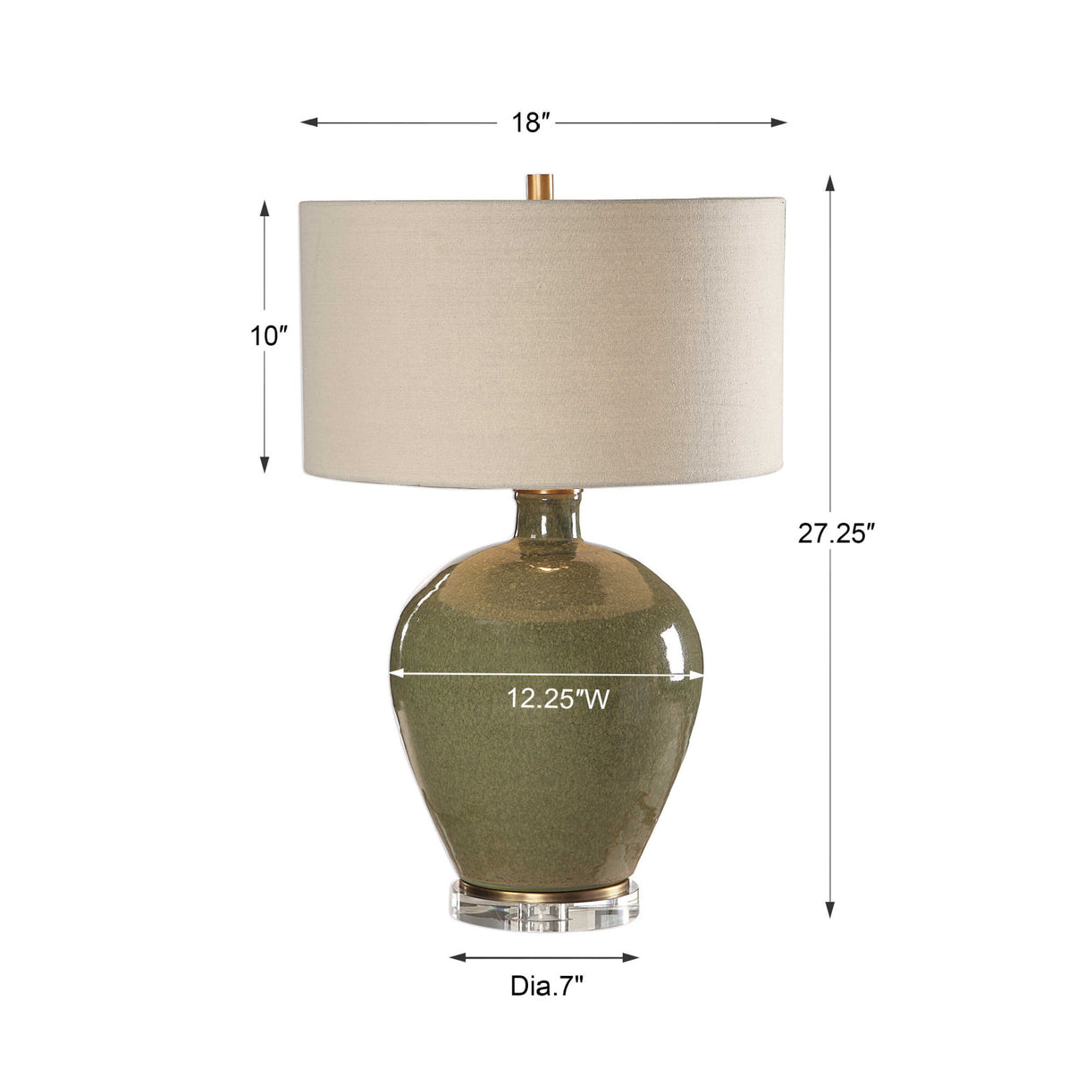   Modern European furniture - Green Glazed Ceramic Table Lamp - www.oroa.com | Oroa.com