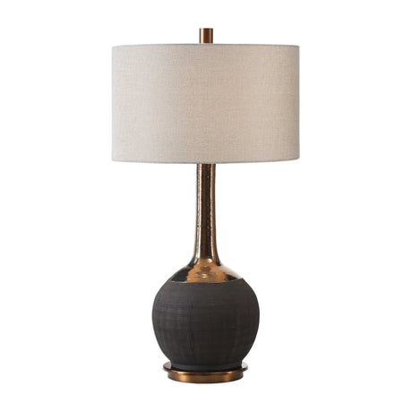   Modern European furniture - Rounded Black Ceramic Table Lamp - www.oroa.com | Oroa.com