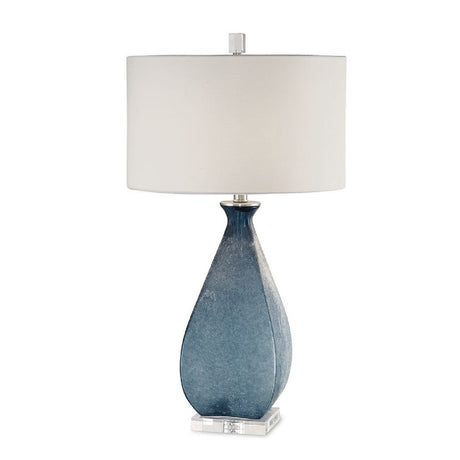   Modern European furniture - Etched Blue Glass Table Lamp - www.oroa.com | Oroa.com