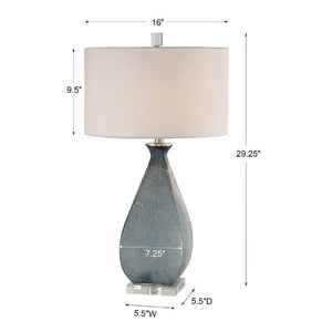   Modern European furniture - Etched Blue Glass Table Lamp - www.oroa.com | Oroa.com
