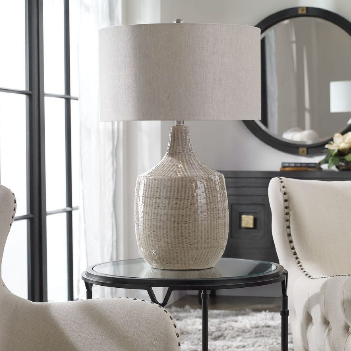   Modern European furniture - Gray Ceramic Table Lamp - www.oroa.com | Oroa.com