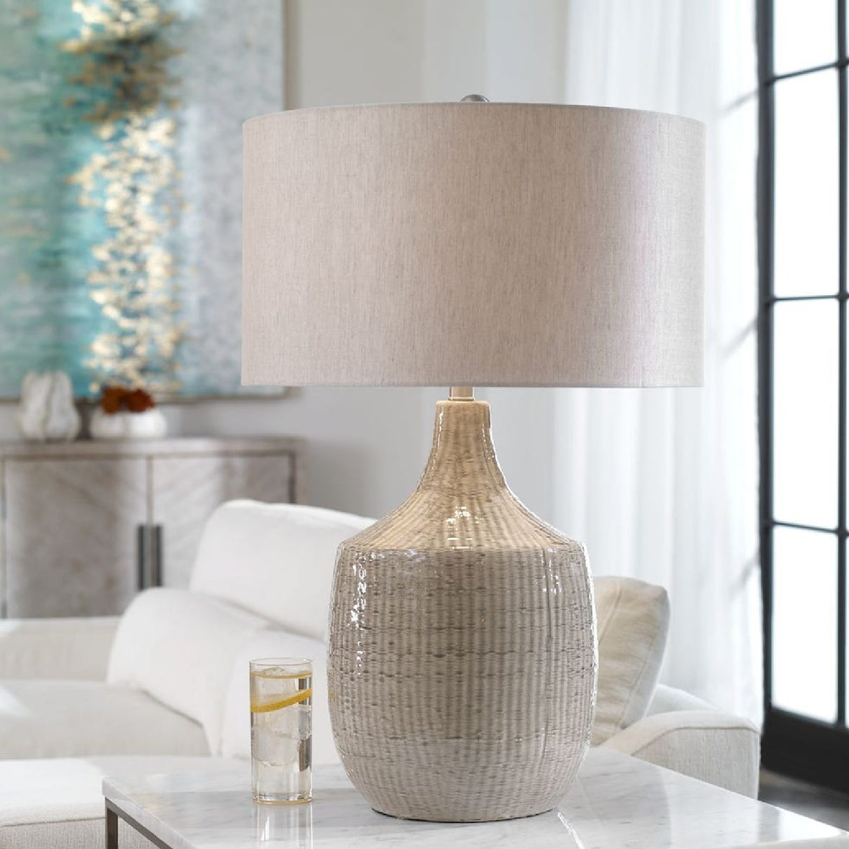   Modern European furniture - Gray Ceramic Table Lamp - www.oroa.com | Oroa.com