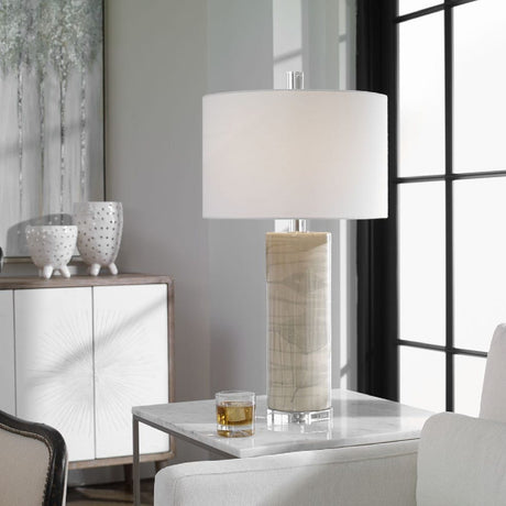   Modern European furniture - Beige Glazed Ceramic Table Lamp - www.oroa.com | Oroa.com